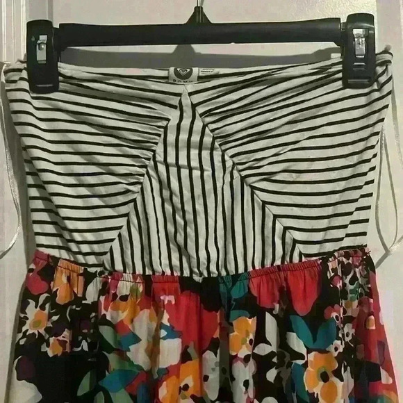 Roxy Juniors Strapless Floral mini Dress size M Surfer Pacsun Y2K style - Picture 4 of 8
